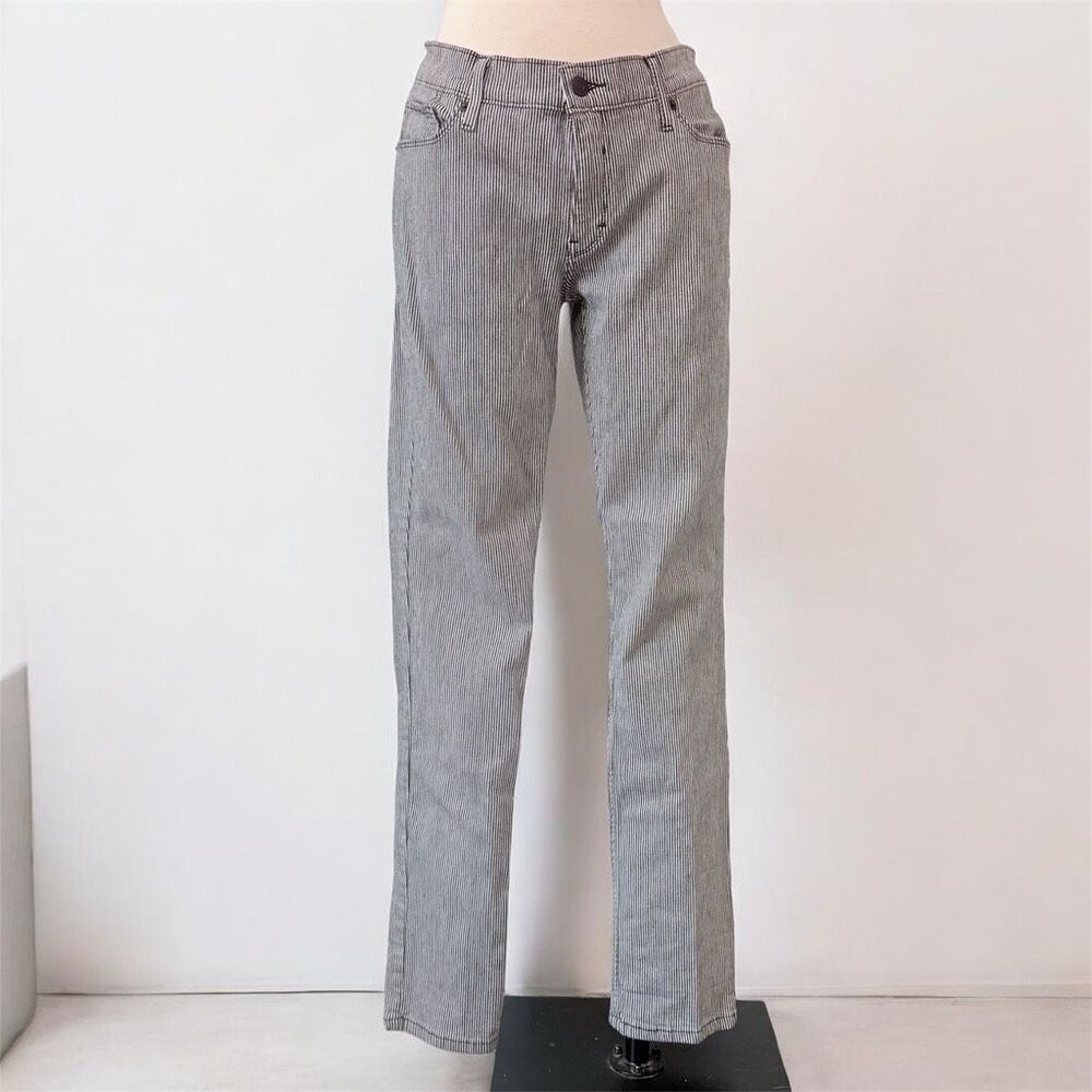 Levi’s Black White Striped Jeans Denim Conductor 524 Skinny 13